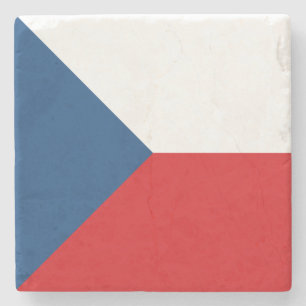Czech Republic Flag Stone Coaster