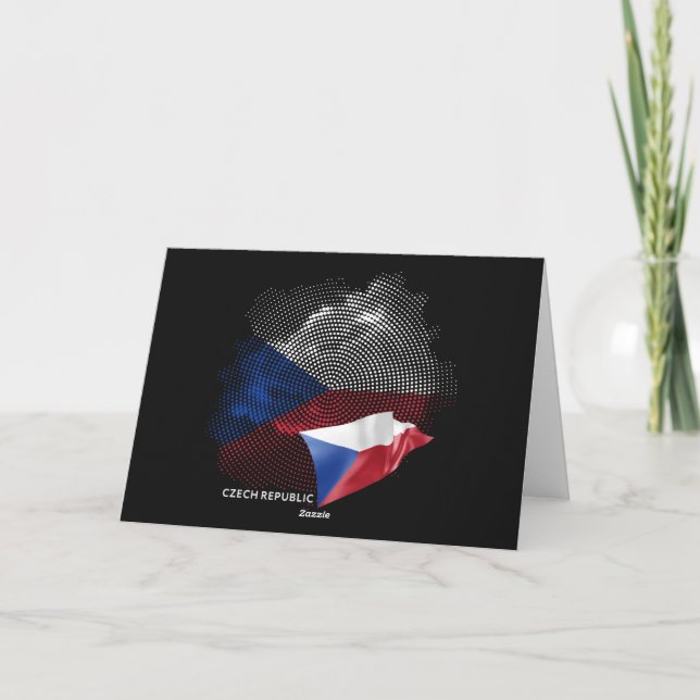 Czech Republic flag Thank You Card (Back)