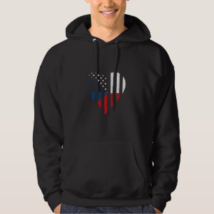 Czech Republic Flag USA Heart Ceska Czech Pride Cz Hoodie