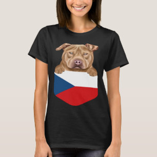 Czech Republic Flag Usa Staffordshire Terrier Dog  T-Shirt