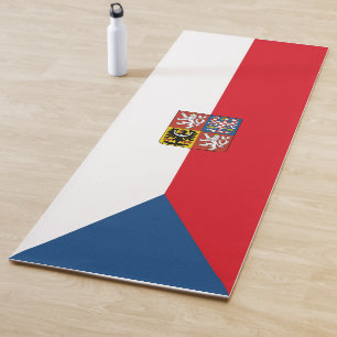 Czech Republic flag with coat of arms superimposed Yoga Mat