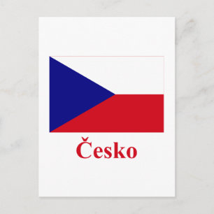 Czech Republic Flag with Name in Czech Postcard