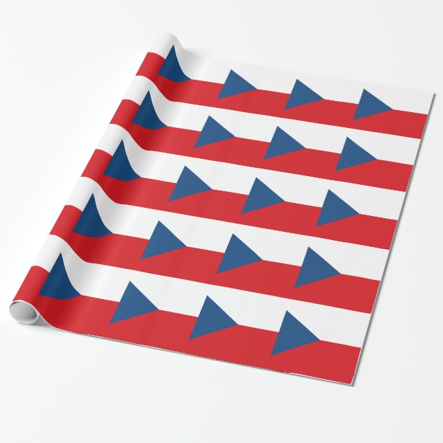 Czech Republic Flag Wrapping Paper (Unrolled)
