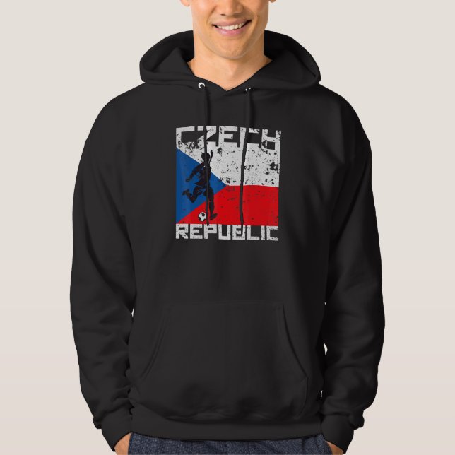 Czech Republic Football Soccer Fan Jersey Flag Cze Hoodie (Front)