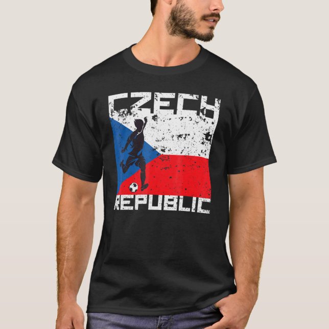Czech Republic Football Soccer Fan Jersey Flag Cze T-Shirt (Front)