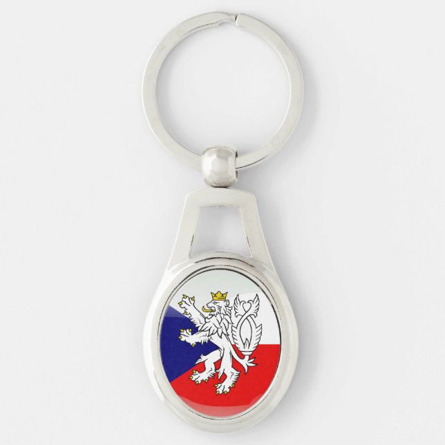Czech Republic glossy flag Key Ring (Front)