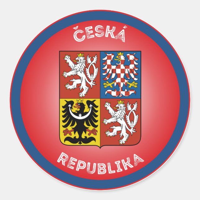 Czech Republic Heritage Emblem Classic Round Sticker (Front)