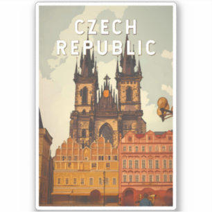 Czech Republic Illustration Travel Art Vintage