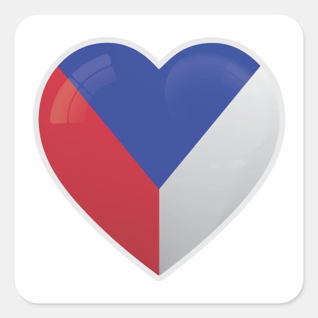 Czech Republic Love Icon Square Sticker (Front)