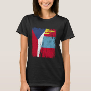 Czech Republic Mongolia Half Flag Czech Mongolian T-Shirt