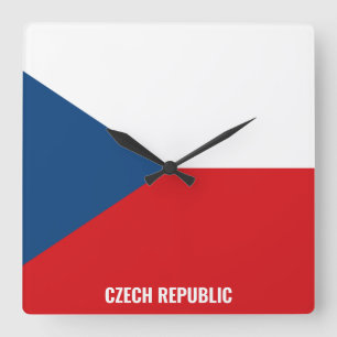 Czech Republic National Flag Patriotic Square Wall Clock