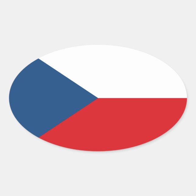 Czech Republic Oval Sticker (Front)