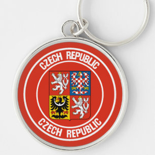 Czech Republic Round Emblem Key Ring