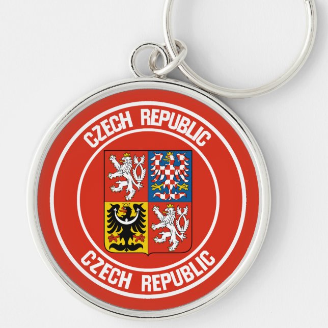 Czech Republic Round Emblem Key Ring (Front)