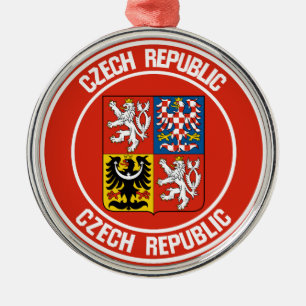 Czech Republic Round Emblem Metal Ornament