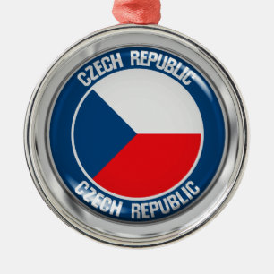 Czech Republic Round Emblem Metal Ornament