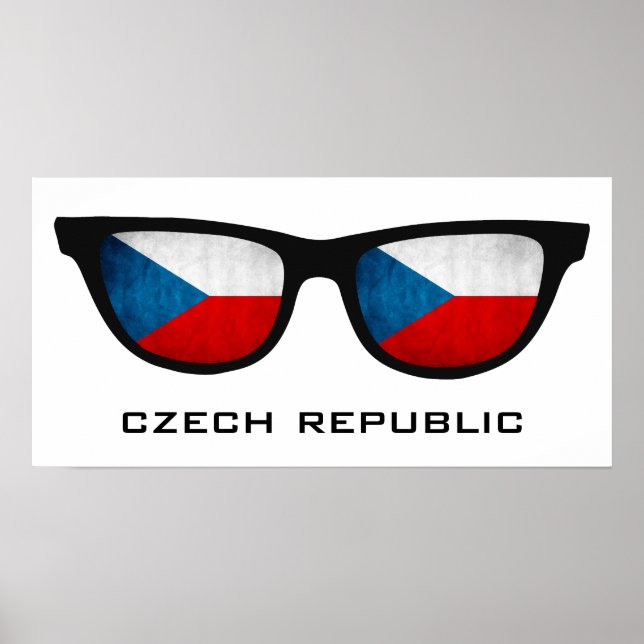 Czech Republic Shades custom text & colour poster (Front)
