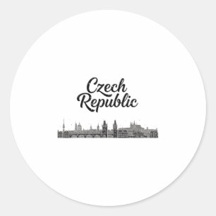 Czech Republic Skyline Travel Vacation Outfits Classic Round Sticker