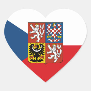 Czech Republic Sticker, Heart, love, Czech Flag Heart Sticker