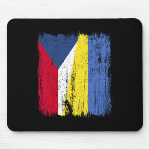 Czech Republic Ukraine Half Flag Czech Ukrainian H Mouse Pad