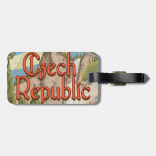 Czech Republic Vintage Travel Poster Luggage Tag