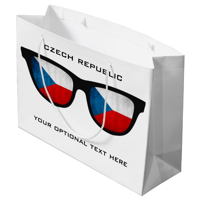 Czech Shades custom text & colour gift bag (Back Angled)