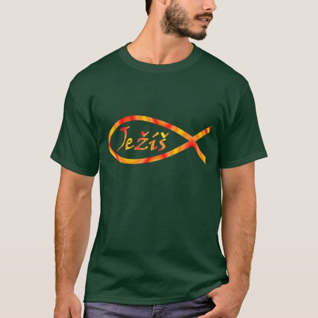 Czech & Slovak Ježíš Fish T-Shirt (Front)