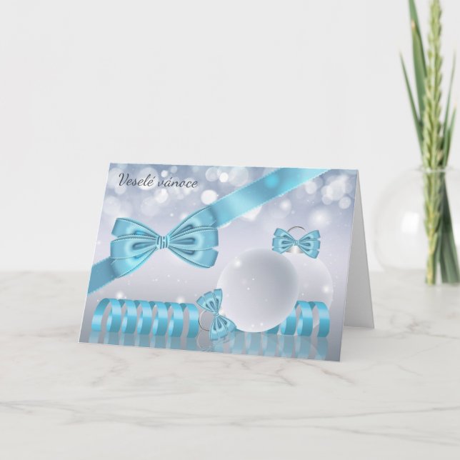 Czech - Stylish Christmas Greeting Card oranaments (Front)