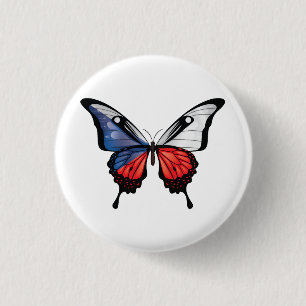 Czech Swallowtail Butterfly Flag Sticker 3 Cm Round Badge