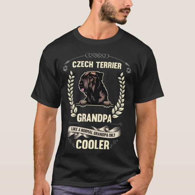 Czech Terrier Grandpa Like A Normal Grandpa Only C T-Shirt (Front)