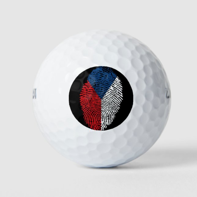Czech touch fingerprint flag golf balls (Front)