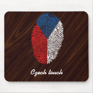 Czech touch fingerprint flag mouse pad