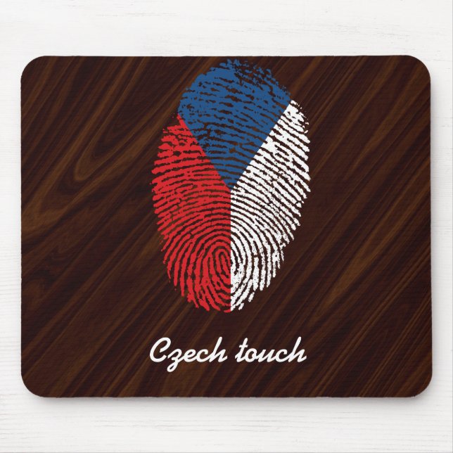 Czech touch fingerprint flag mouse pad (Front)
