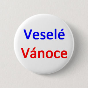 czech vesele vanoce 6 cm round badge
