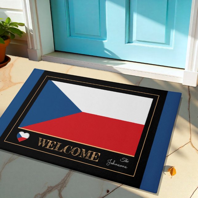 Czechia & Czech Flag house mats/sports Welcome Doormat (Creator Uploaded)