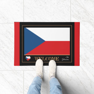 Czechia & Czech Flag house mats/sports Welcome Doormat