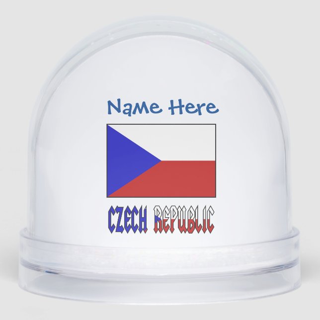 Czechia Czech Republic Flag Blue Personalisation  Snowglobe (Front)