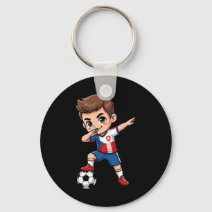 Czechia Dab Kid Goal Cartoon Czech Republic Flag B Key Ring