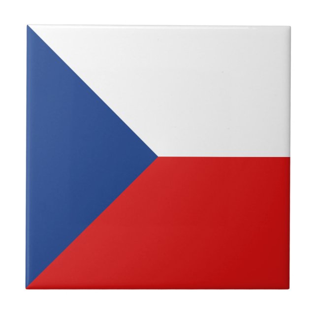 Czechia Flag Ceramic Tile (Front)