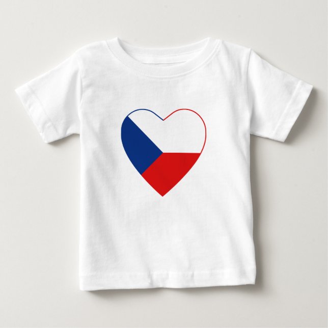Czechia Flag Heart T-Shirt (Front)