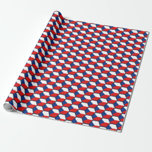 Czechia Flag Honeycomb Wrapping Paper