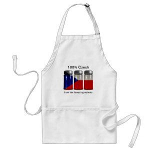 Czechia Flag Spice Jars Apron