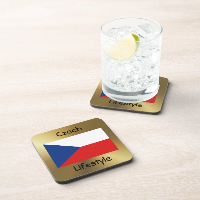 Czechia Flag+Text Coaster (Right Side)