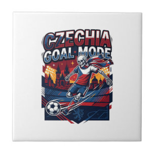 Czechia Goal Mode Skeleton Striker Nations Streetw Ceramic Tile