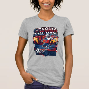 Czechia Goal Mode Skeleton Striker Nations Streetw T-Shirt