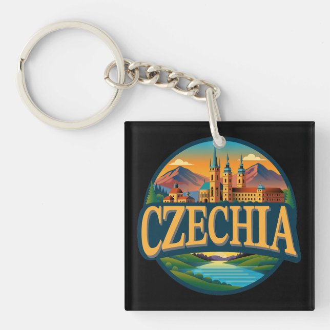 Czechia Republic Europe Key Ring (Front)