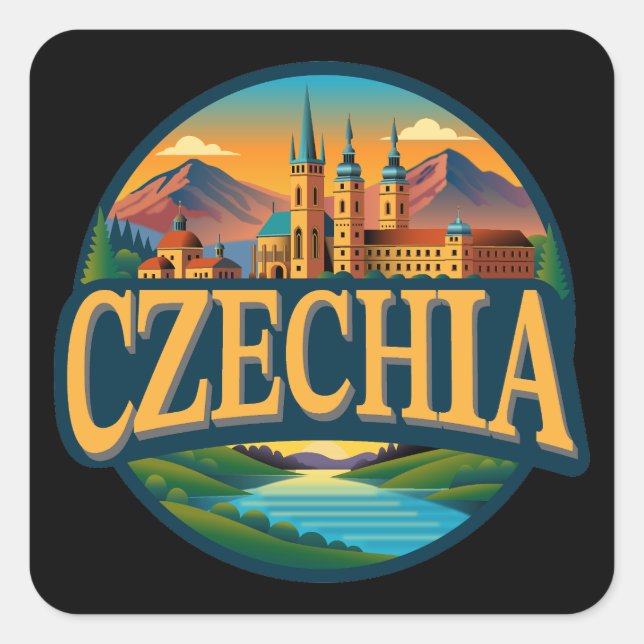 Czechia Republic Europe Square Sticker (Front)