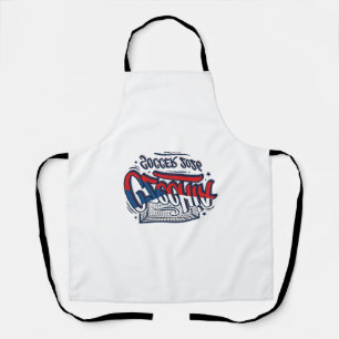 Czechia Soccer 2026 Soccer Bold Country Typography Apron
