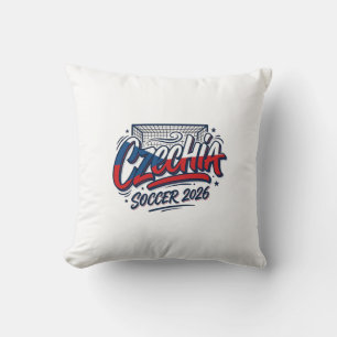Czechia Soccer 2026 Soccer Bold Country Typography Cushion