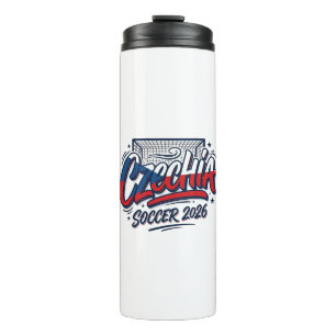 Czechia Soccer 2026 Soccer Bold Country Typography Thermal Tumbler